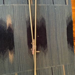Silver Curtain Rod with Parts Extendable up to 48”